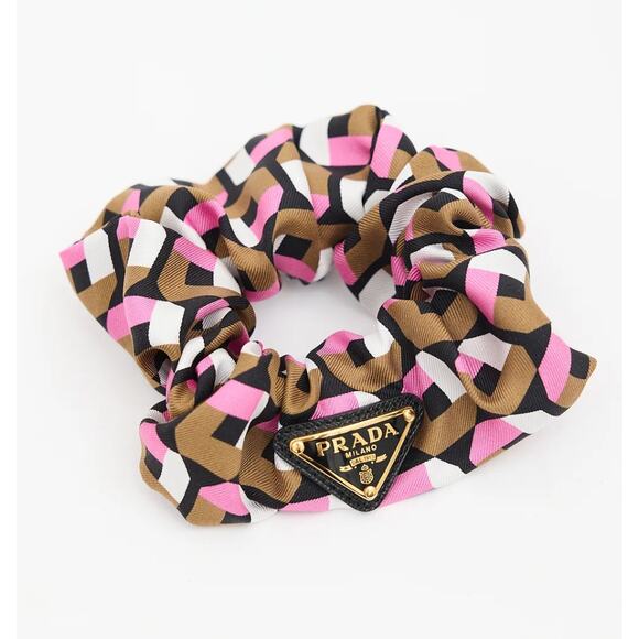 Prada Silk Geometric Scrunchie Hair Tie main image 3